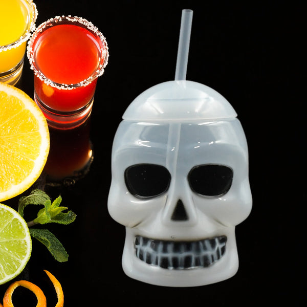 Ghost Face Bottle Water Bottle, Drinking Cup with Lid and Straw(1 Pc)